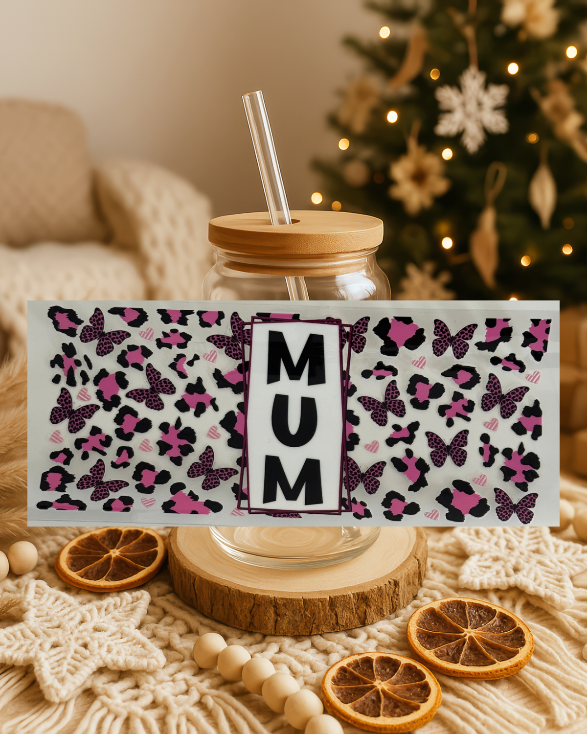 Mum | rosa Schmetterlinge