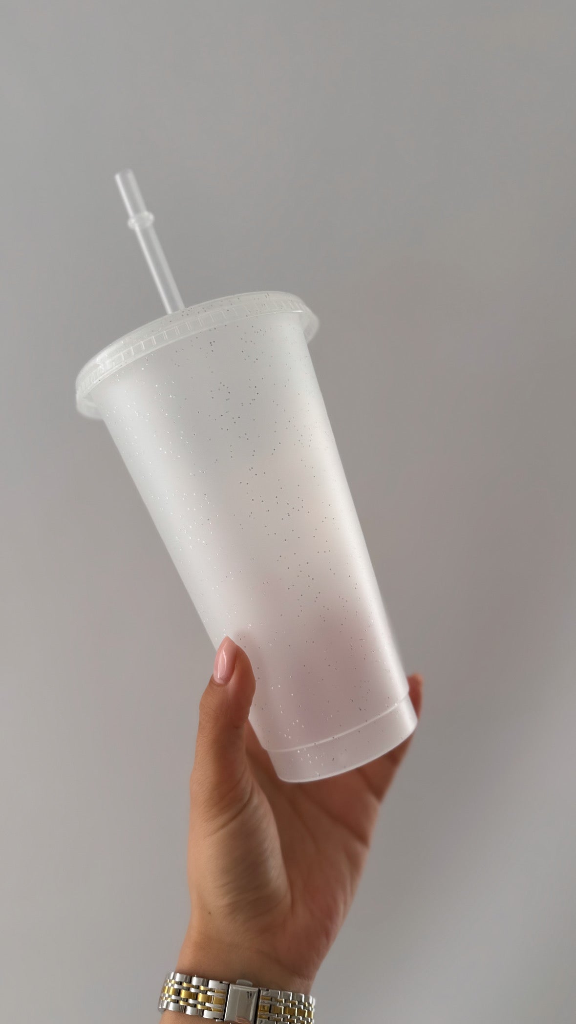 cold cup Glitzer weiß - 700ml - Motiv in Schritt 2 wählen