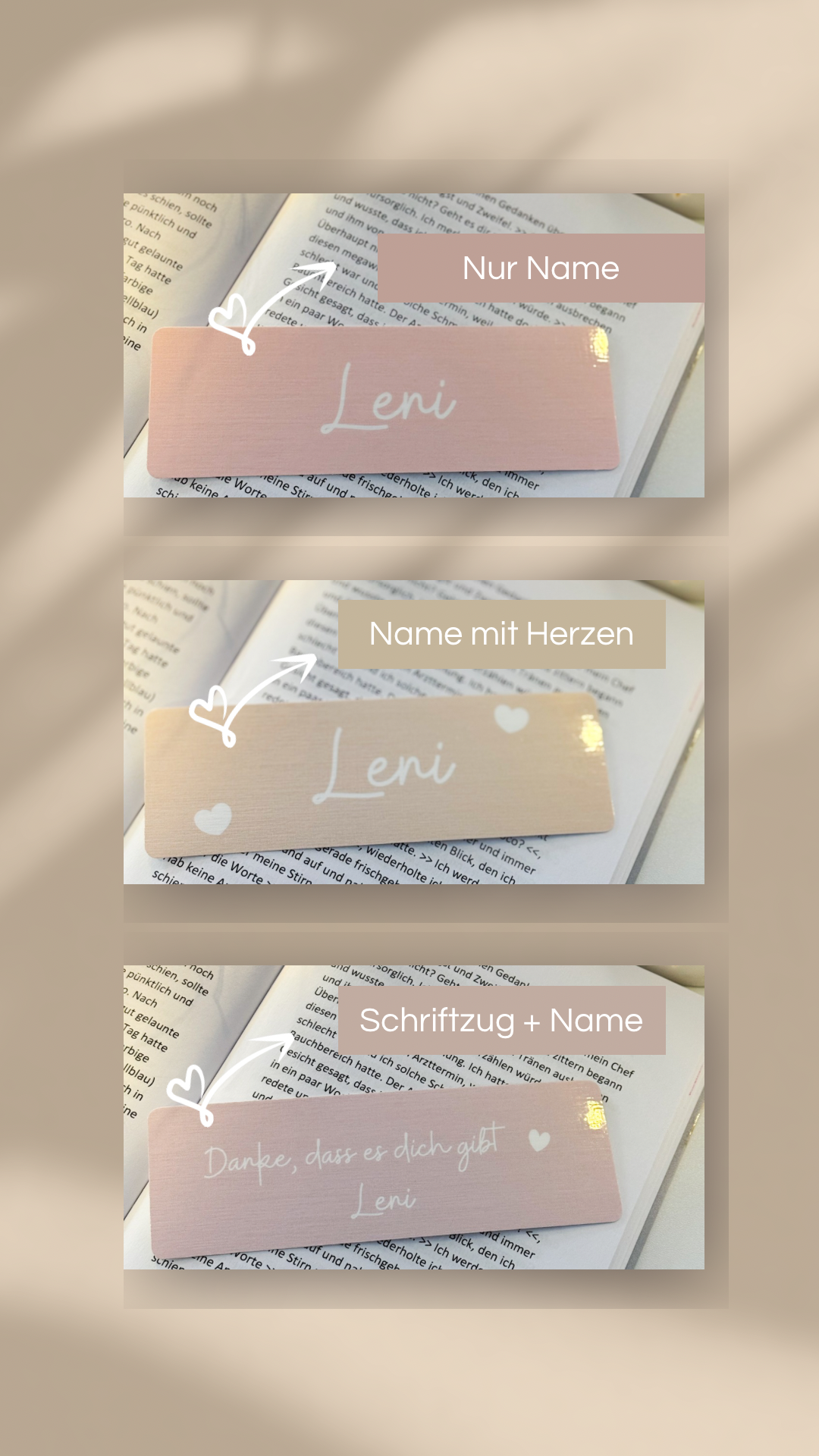 Personalisiertes Lesezeichen - normales Lesezeichen