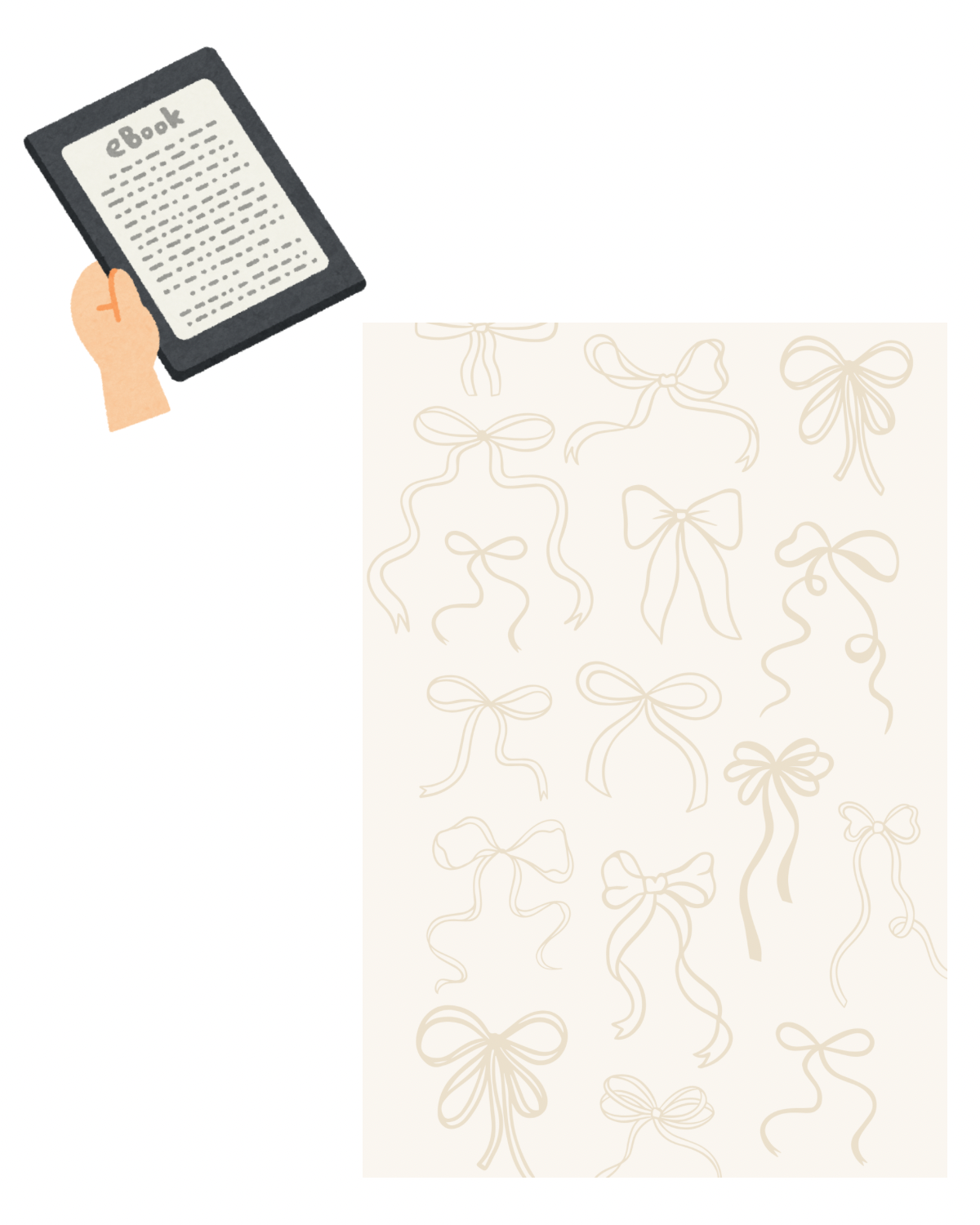 Kindle Inlay ,,Schleifen beige“