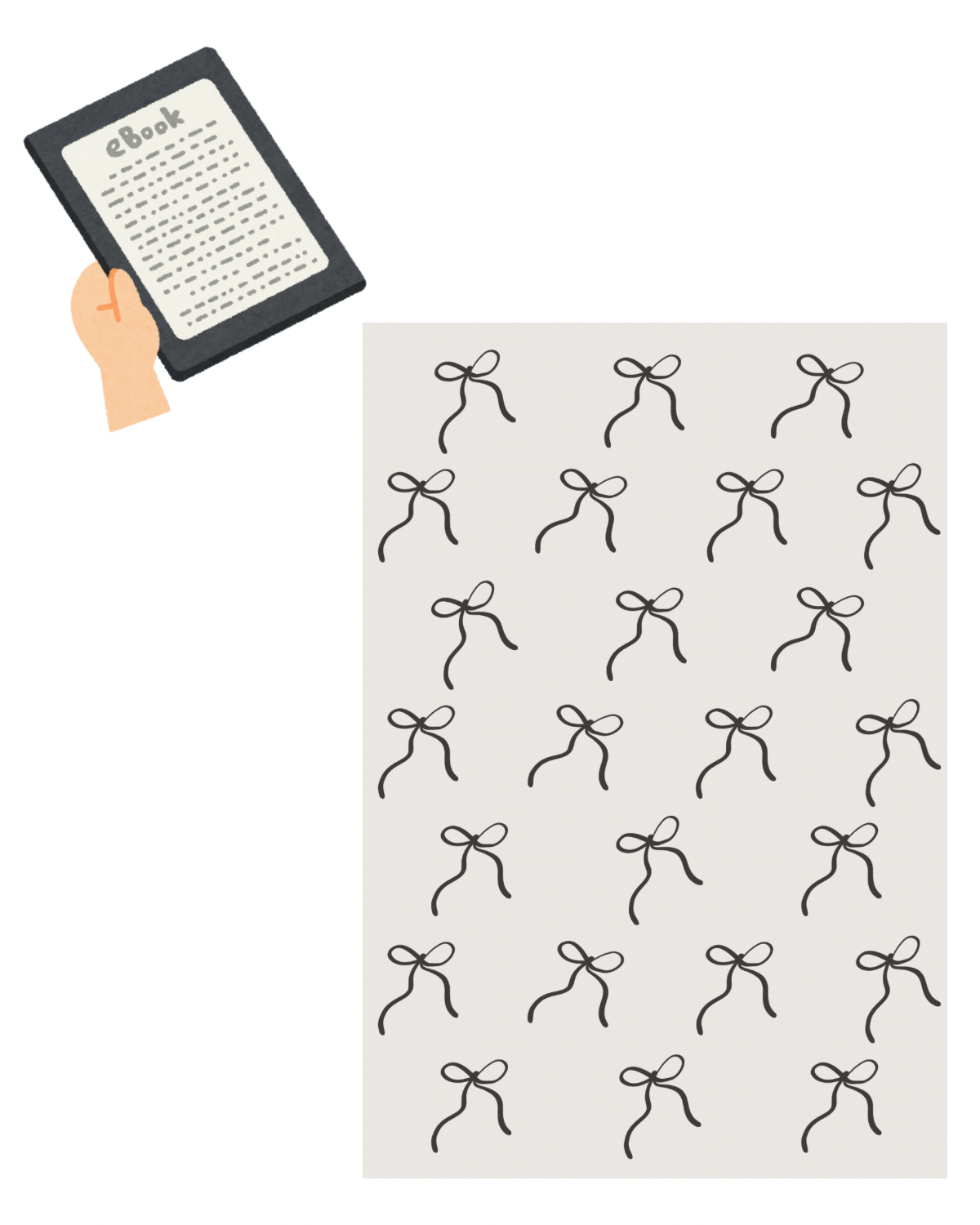 Kindle Inlay ,,Schwarze Schleifen“