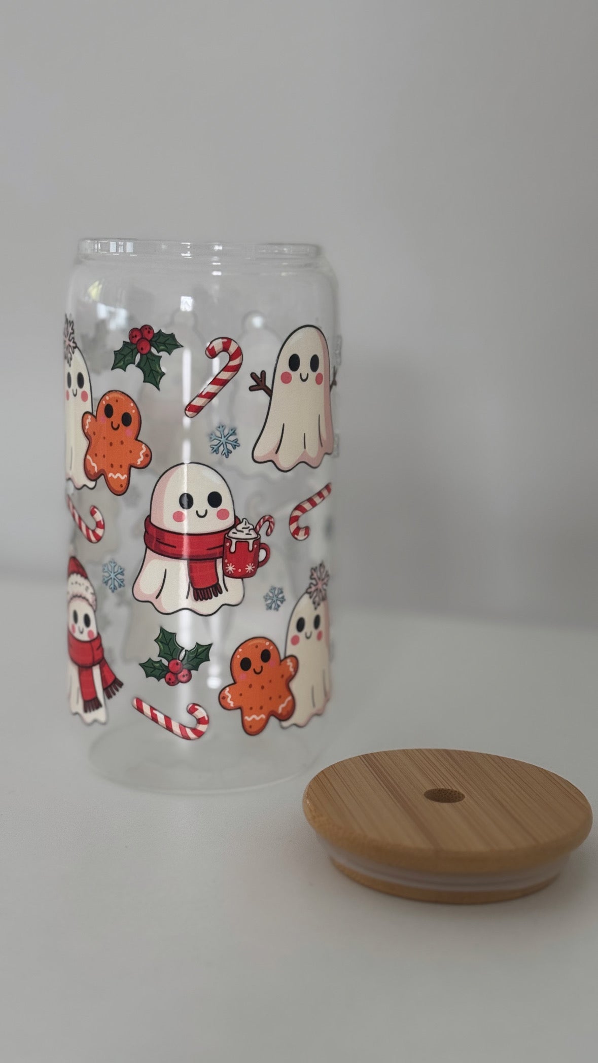 Cute winter ghost - fertiges Trinkglas