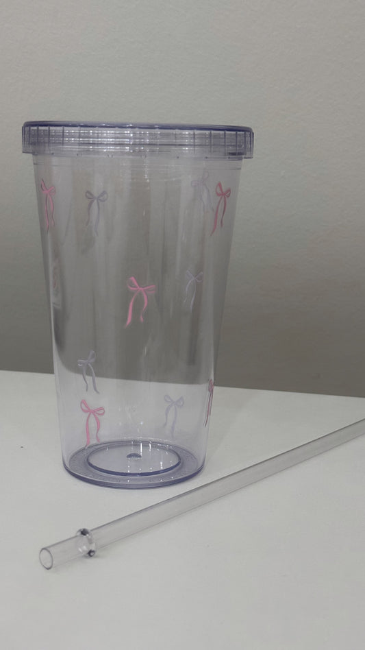 Rosa schleifen - clear cold cup