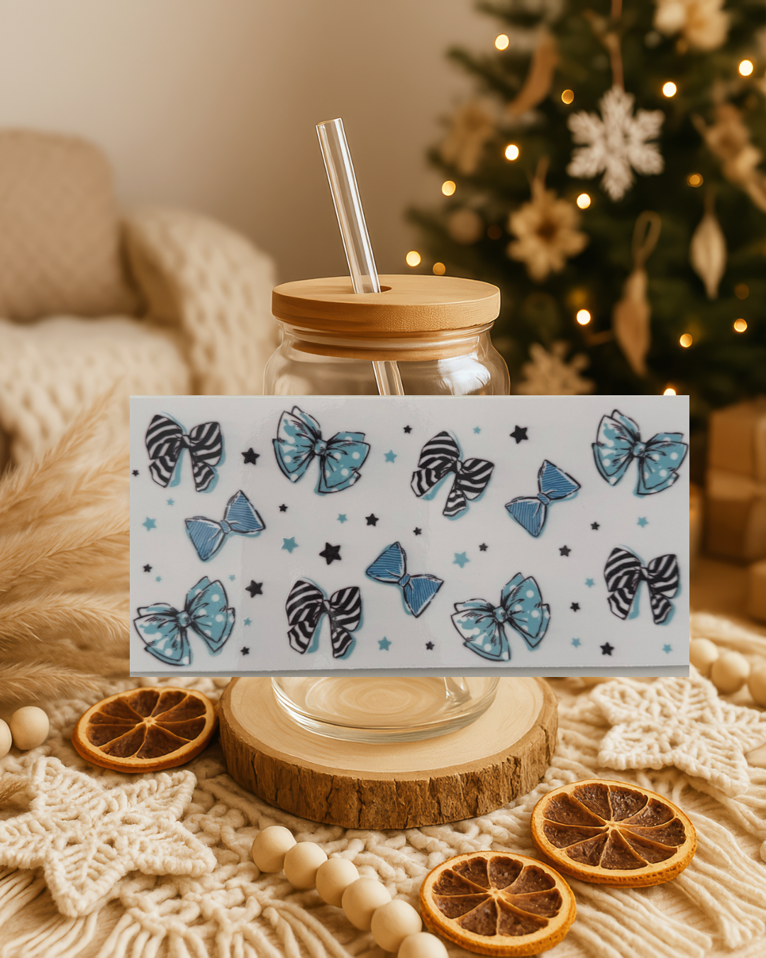 Schleifen blau schwarz gestreift