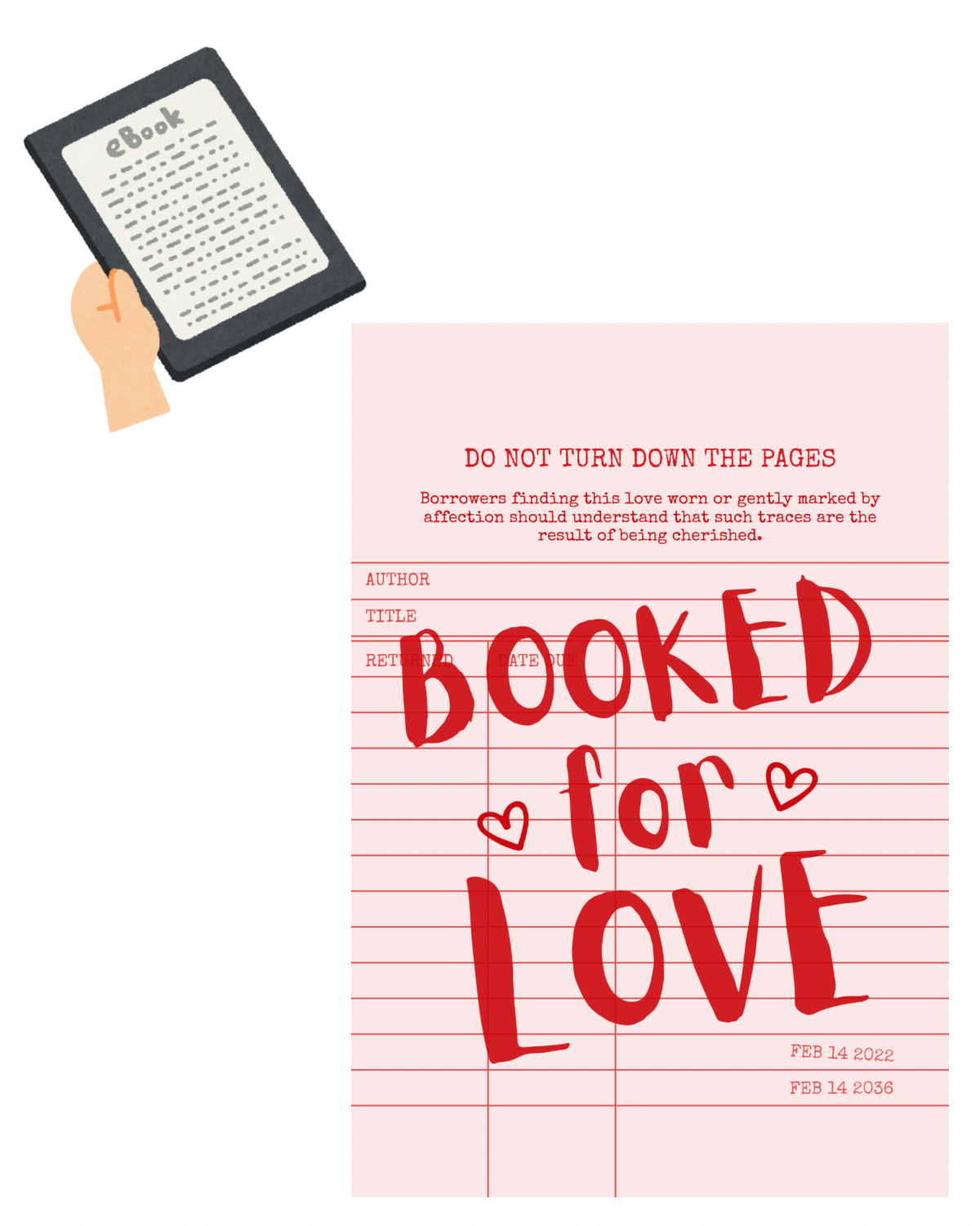 Kindle Inlay ,,Booked for Love“