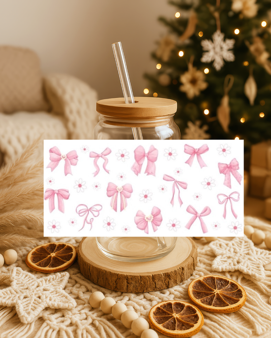 Schleifen und Blumen rosa