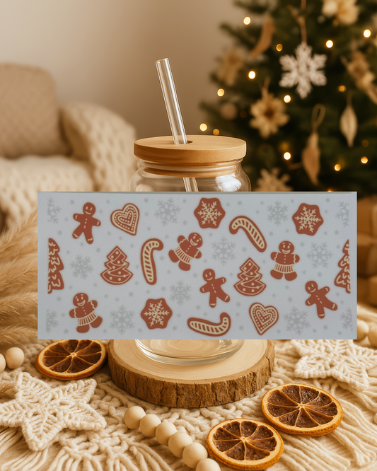 Gebäck und Schneeflocken