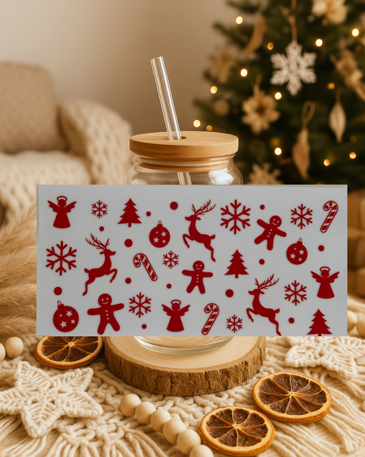 Rote Weihnachtsmotive