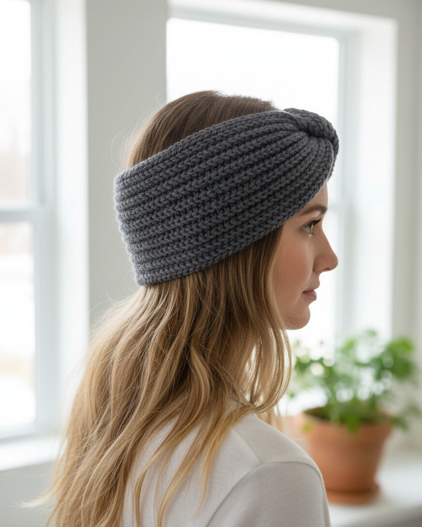 Stirnband cozy - grau