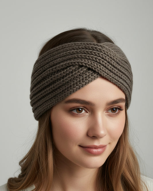 Stirnband cozy - braun/taupe