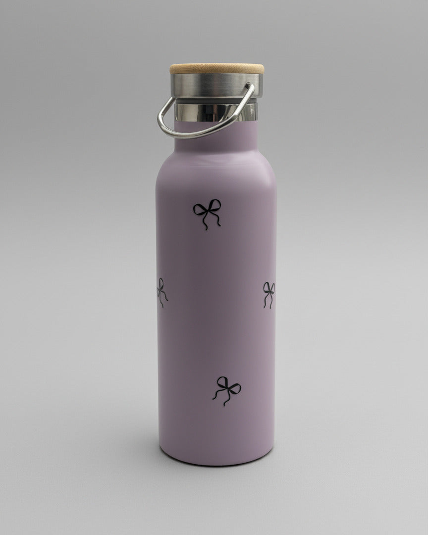 Trinkflasche flieder - black bows