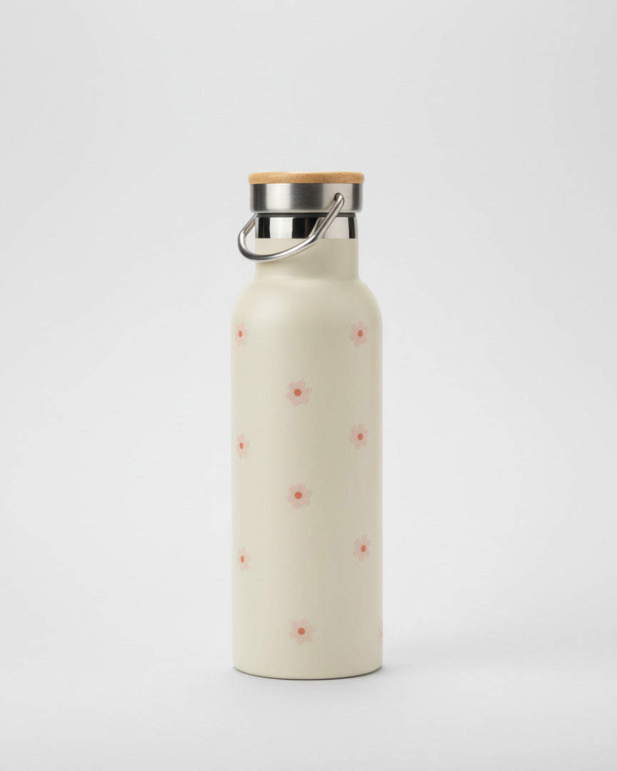 Trinkflasche creme - flowers